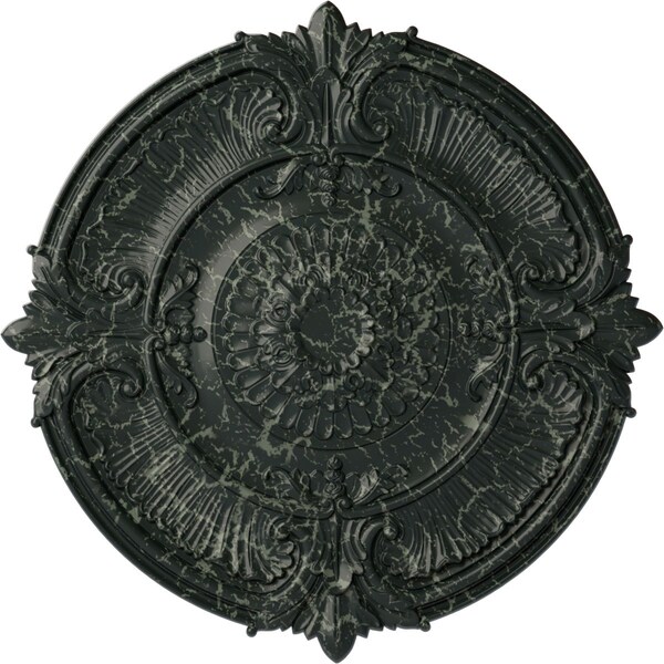 Ekena Millwork Attica Acanthus Leaf Medallion (Canopies up to 4 5/8"), 53 1/2"OD x 3 1/2"P, Painted Turtle Crackle CM53ATPTC - main